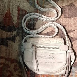 Lacoste Cream Leather Crossbody Purse